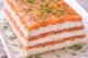 Milhojas de salmón ahumado preparado en Thermomix con crema suave y eneldo